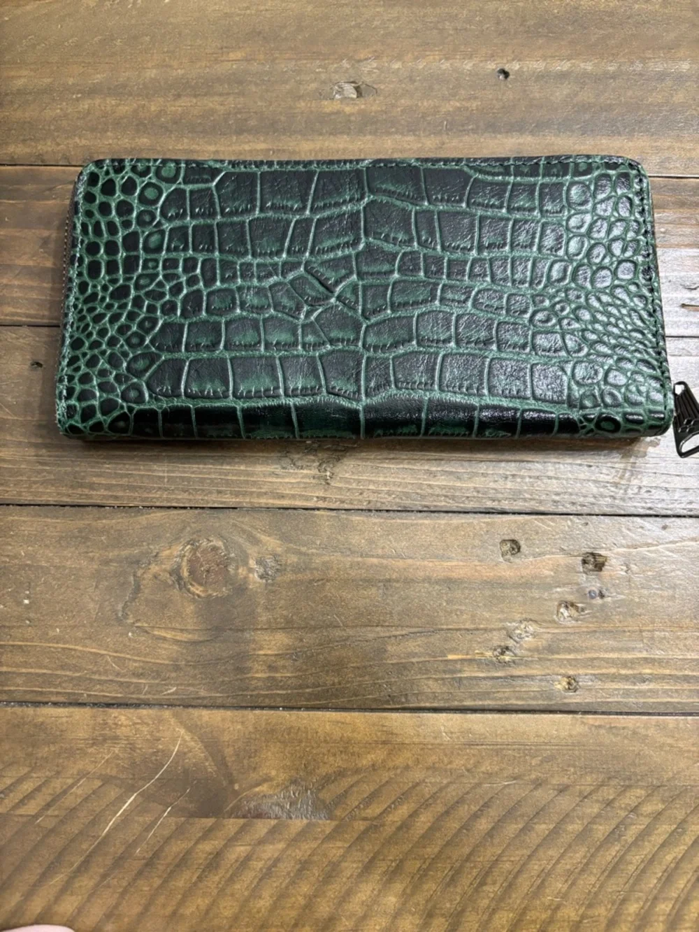 Patricia Nash Green Croc-Embossed Lauria Leather Wallet